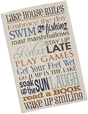 Lake House Rules Kitchen Dish Tea Towel 100% Cotton DII Design Imports 28