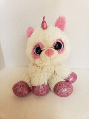 Warm & Cozy Plush Weighted Unicorn Bear Heat Stuffed Pink White Microwave Plush-image
