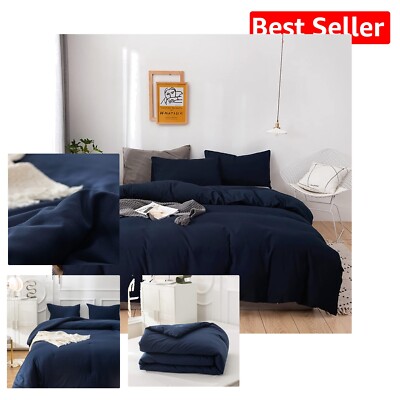 Breathe Easy with Our Navy Cal King Comforter Set - Machine Washable Cozy Quilt-image