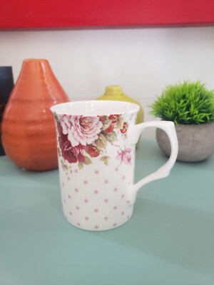 STECHCOL Coastline Imports Mug Roses Polka DOT  Gracie Bone China-image