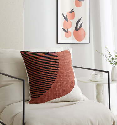 (2 pack) Mainstays Curved Geo Decorative Pillow for Adults, 18