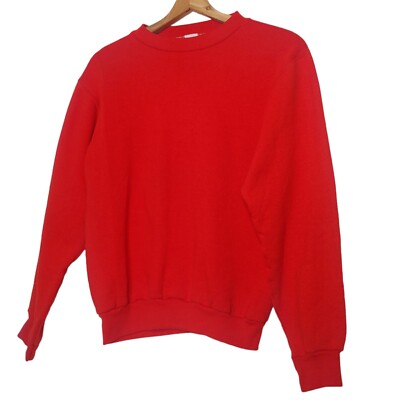 Vintage Russell Athletic Sweatshirt Small Crew Neck Red Classic Athleisure USA-image