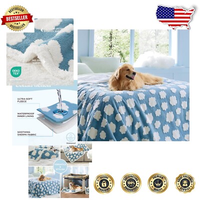 Cozy Cloud Blue Pet Blanket – Machine Washable Large Dog & Cat Blanket, 108