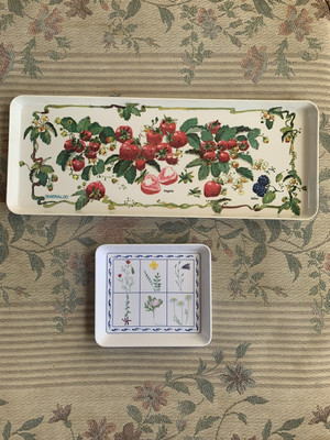 2 Smeraldo Strawberry Fruit Serving Snack Tray Design Imports Italy Botanic-image