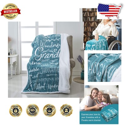 Queen Size Cozy Grandma Throw Blanket in Teal - Perfect for Reading & Napping-image
