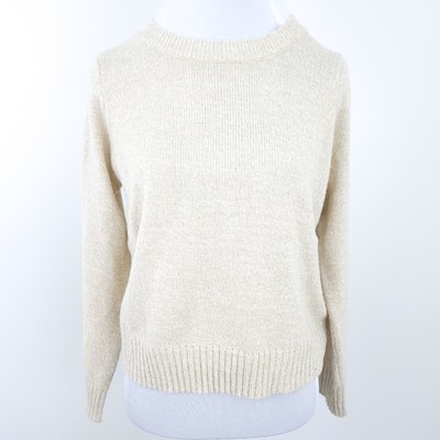 H&M Crewneck Sweater Small Cream/Oatmeal, Soft & Cozy, Long Sleeve Neutral-image
