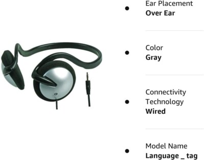 Back Of Neck Lightweight Headphones - Grey-image