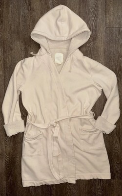 Victorias Secret Cream LUXE Fleece Full Sherpa Lined Cozy Robe Women’s Small-image