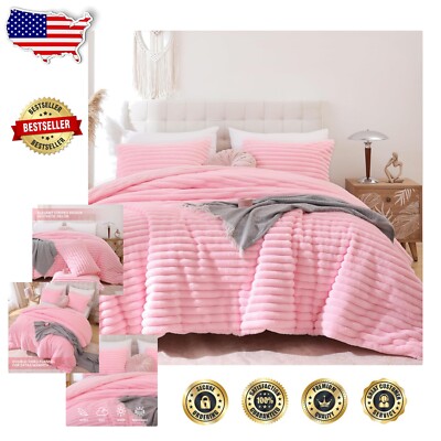 Elegant Microfiber Twin Bedding - Fluffy 2 Piece Comforter & Pillowcase Set-image