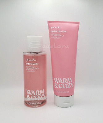 Victoria's Secret Pink Warm & Cozy Body Mist Spray & Body Lotion Full Set of 2-image