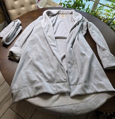 UGG Womens Robe Duffield Deluxe II Size Large Lounge Cozy Fluffy Plush Faux Fur-image