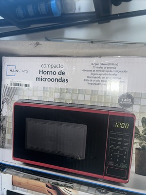 Mainstays MSF0R100072352 0.7 cu ft 700W Countertop Microwave Oven - Red-image