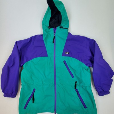 Vtg 80s 90s Woolrich Teal Purple Color Block Zip Windbreaker Jacket Mens XL-image