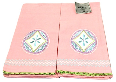 Design Imports DII Embroidered Tea Towel Pair (2) 18