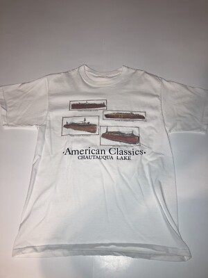 Men's Vintage High Wind Chautauqua Lake American Classics Boat Shirt Size L-image