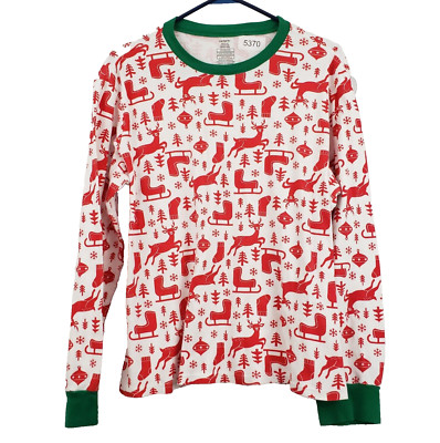 Carter's Unisex Adult Size XXL Family Christmas Pajama Top Only, white with red-image
