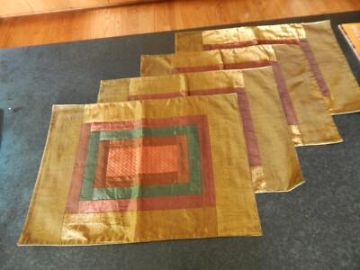 Pier 1 Imports Patchwork Green Rectangular Table Placemat Set Of 4 New no Tags-image