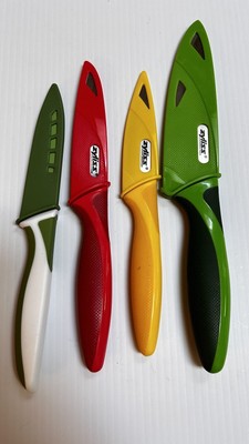 Zyliss Multi Colored Knife Set of 3 with Sheaths & 1 Mainstay Knife-image