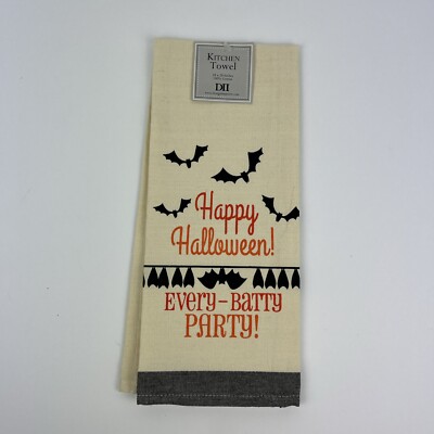 NWT Design Imports 100% Cotton Halloween Kitchen Towel-image