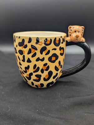 YOUR FAVORITE MUG! Vintage Pier 1 imports cheetah coffee mug 5