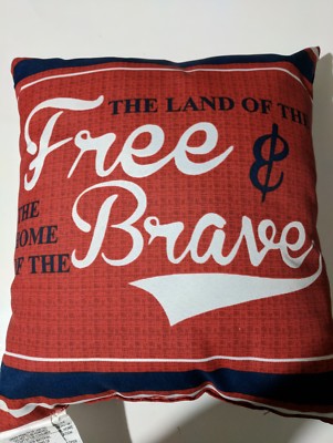 Land of the Free Indoor Outdoor Mainstays Decorative Pillow  NEW-image