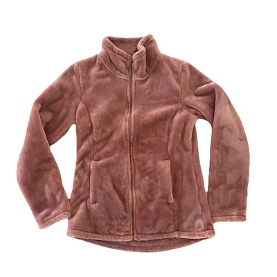 32 Degrees Heat Jacket Womens Small Long Sleeve Mauve Zipper Pockets Velour Cozy-image