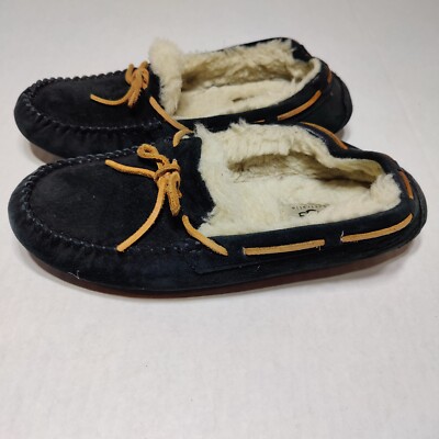 Ugg Dakota Suede  Sherpa Lined Moccasins Slippers 5612 Women's Size 7 Black -image