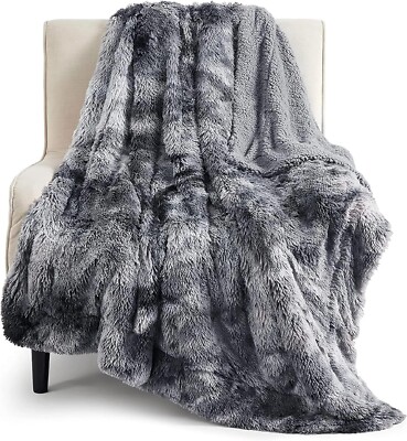 Blanket Throw Soft Fuzzy Cozy Fluffy Fleece Thick Warm 50'x60' Grey New-image