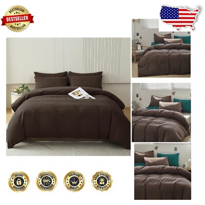 Luxurious Brown King Size Comforter Set - Modern Vintage Cotton Bedding-image