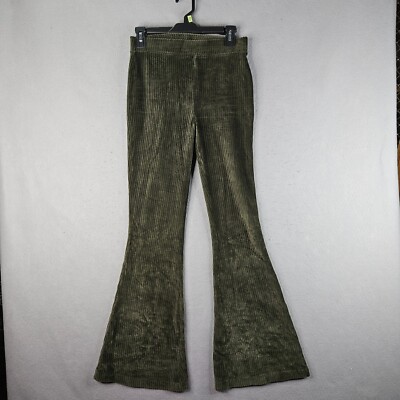 Aerie Chenille Flare Leggings Womens Small Green Cozy Stretchy Lounge Club-image
