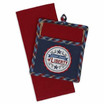 Design Imports 91041 Land Of Liberty Potholder Gift Set-image