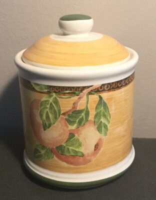 Jay Imports Ceramic Canister Fruit Design 4.75