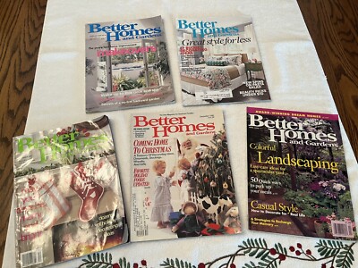 Vintage Lot of 5 Better Homes & Gardens Magazines Christmas 1986,94,2000,01,13  -image