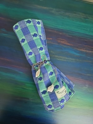  PARK IMPORT PLACEMATS, 100% Cotton, “19x13” Beach House Nautical Theme Blue 4-image