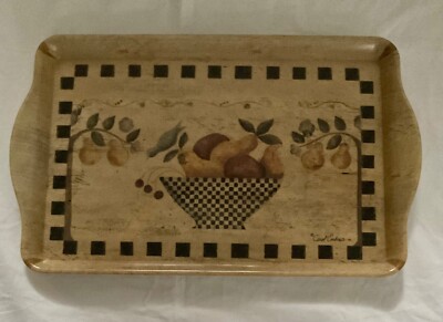 Carol Endres Fruit Basket Folk Art Rectangle Tray Design Imports Italy Melamine-image