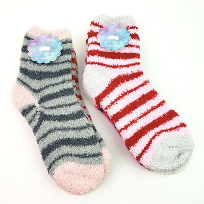 Just Dreaming By Chatties Womens Shoe Sz 4-10 Striped Cozy Plush Socks 6 Pairs-image