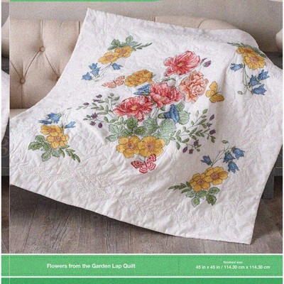 Garden Blooms Lap Quilt - Vibrant Floral Patchwork for Cozy Comfort-image