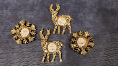 Pier 1 Imports Christmas Multi Beaded Tealight Candle Holders “Bedazzled” Wood 4-image