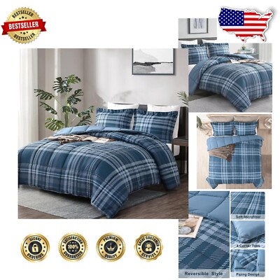 Lightweight Reversible California King Comforter Set with 2 Shams - Cozy Bedding-image