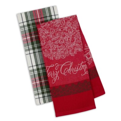 New Lot of 2  Dish Towels Design Imports Merry Christmas  -image