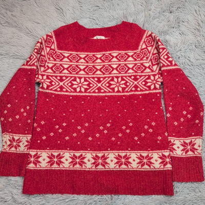 Maurices Sweater Womens M Red Snowflake Soft Cozy Comfort Casual Winter Holiday-image