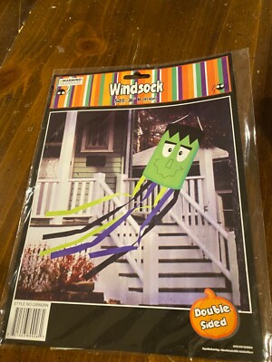 “Vintage Halloween Frankenstein Windsock 36” Long Nylon Flag Wind Sock Lot-image