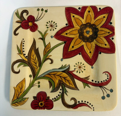 Pier 1 Imports Carynthum Pattern 9 Inch Square Salad Dessert Replacement Dish-image