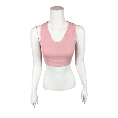 AnyBody Women's Rib Knit Seamless Cozy Lounge Bralette Solid Rose Medium Size-image