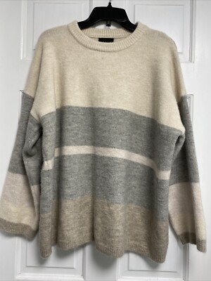 Anthropology Lumiere Sweater Crew Pullover soft Fuzzy  Women's size Large-image