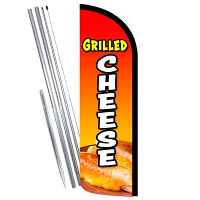 Grilled Cheese Premium Windless Feather Flag Bundle (Complete Kit) OR Optional R-image