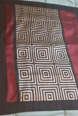 Two Burgundy/Black/Gold Geometric Rectangle Queen Pillow Shams by Mainstays -image