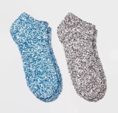 Universal Thread Cozy Supersoft 2 Pairs of Low Cut Socks size 4-10 Blue/Gray NEW-image