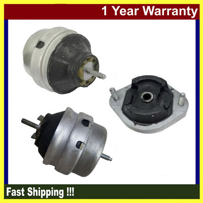 Set 3PCS Engine Motor & Manual Trans Mount For Audi A4 Quattro 1.8L L4 AWD 02-05-image