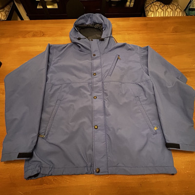Vintage The North Face Jacket Mens M Blue Weatherproof Parka Made USA RARE Hood-image